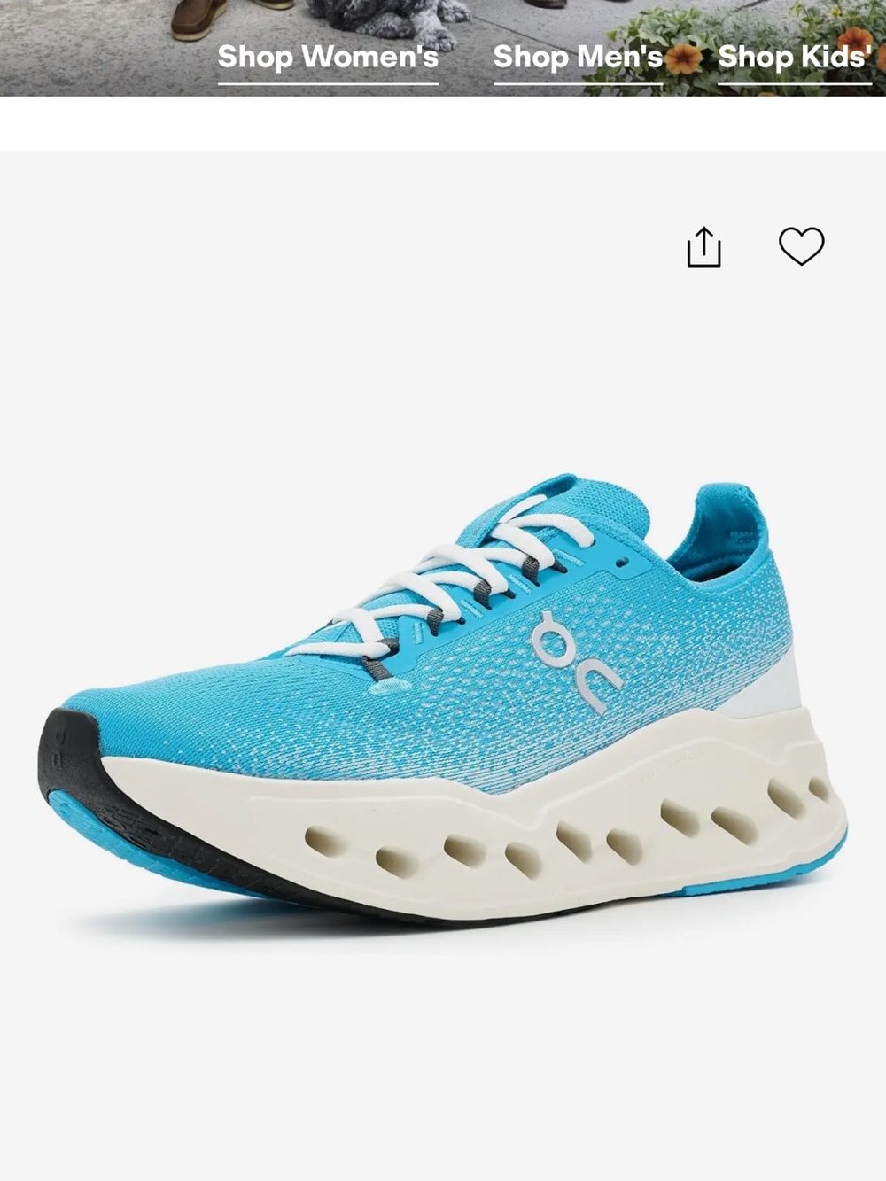 On Running Women’s Athletic Shoe in Bright Turquoise and Cream